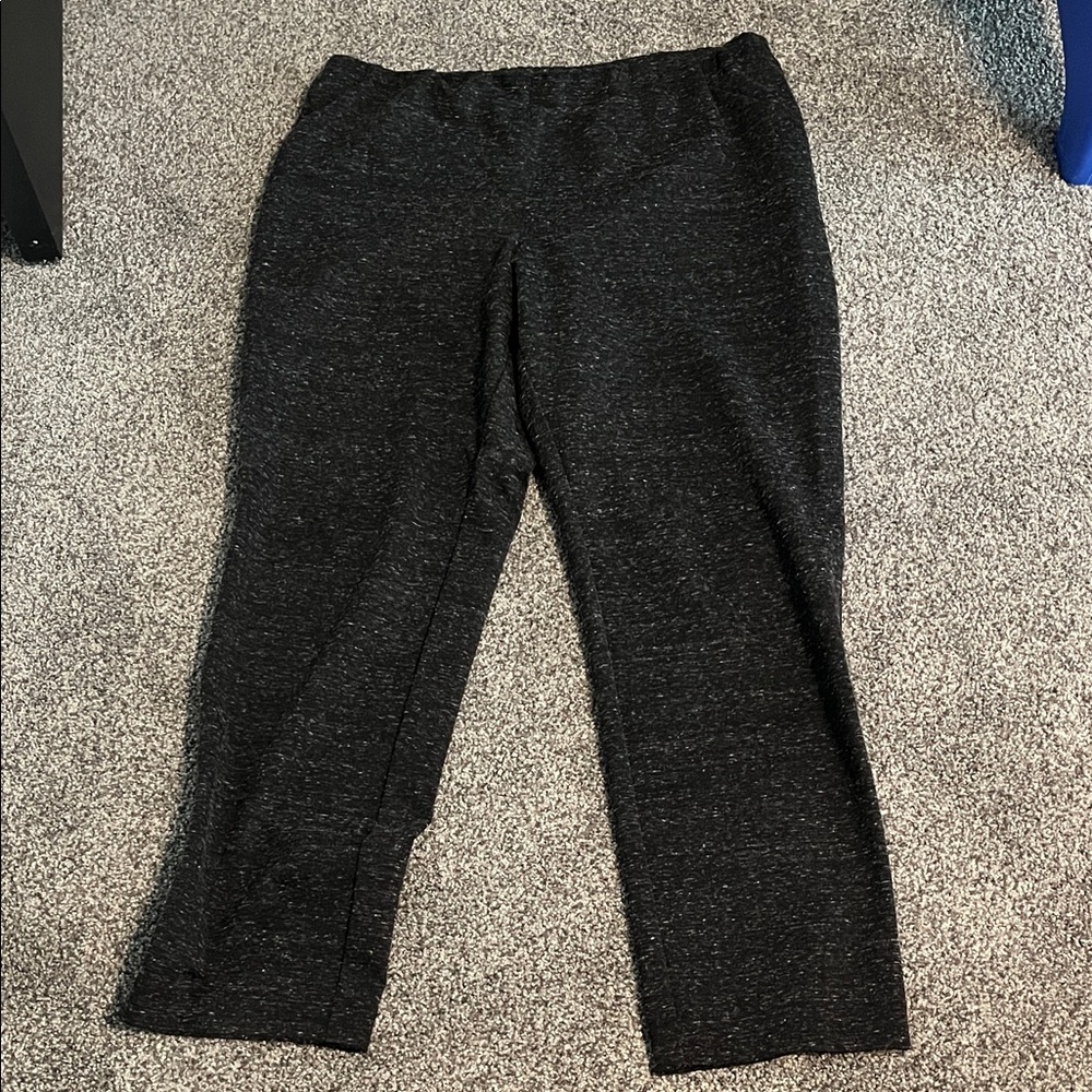 J. Jill Charcoal and Black Ponte Slim Leg Pants